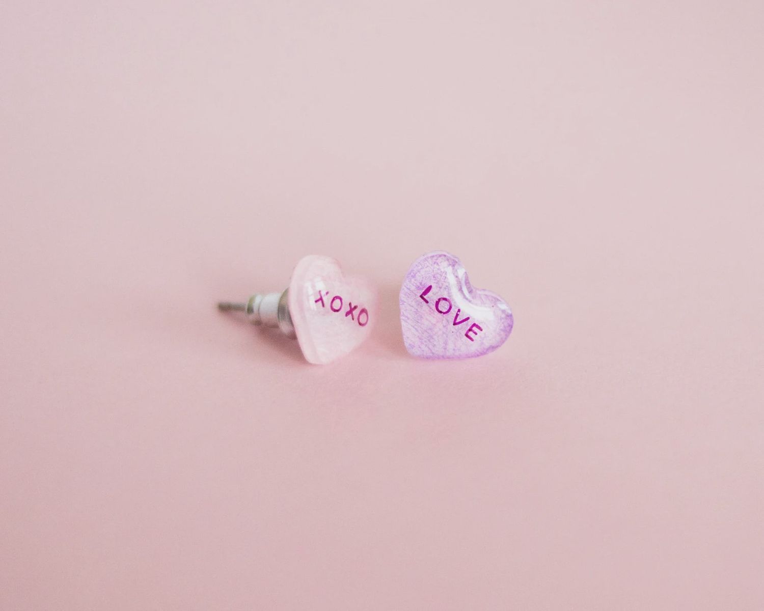 Valentine Candy Heart Earrings: Love + Xoxo