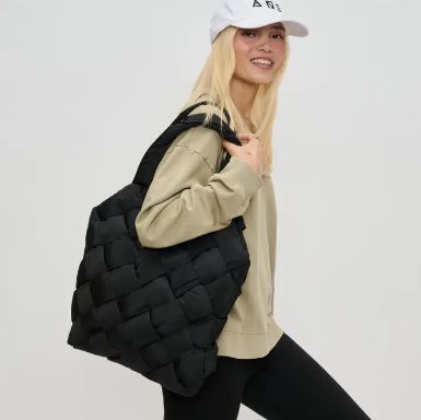 Sol and Selene Illumine Woven Nylon Tote- (Black)