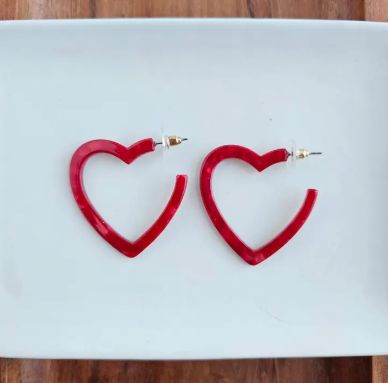 Heart Hoops - Red