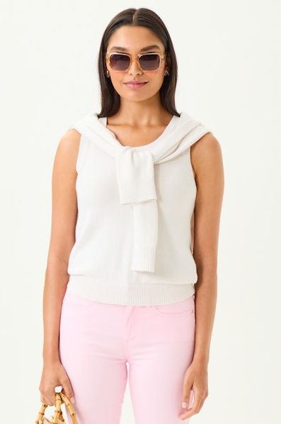 Lilly Pulitzer Amalia Sweater Tank Resort White