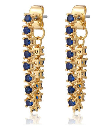LUV AJ Baller Stud Earrings Saphhire