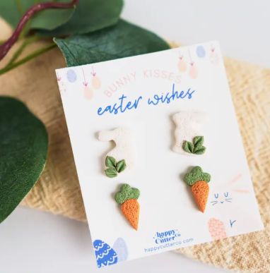 Easter Bunny Carrot Stud Earrings