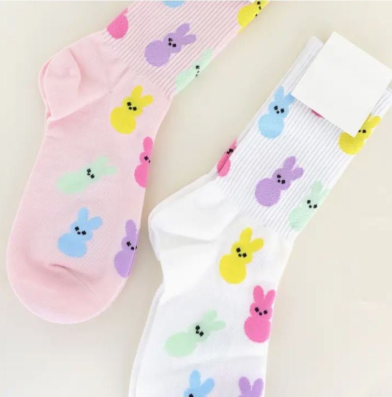 Easter Bunny Knit Rabbit Crew Socks
