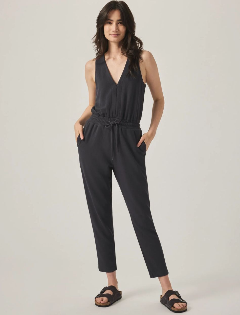 Splendid Waffle Scuba Tank Jumpsuit (Lead)