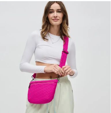 Sol and Selene Ethereal - Woven Neoprene Crossbody Bag (Fushia)