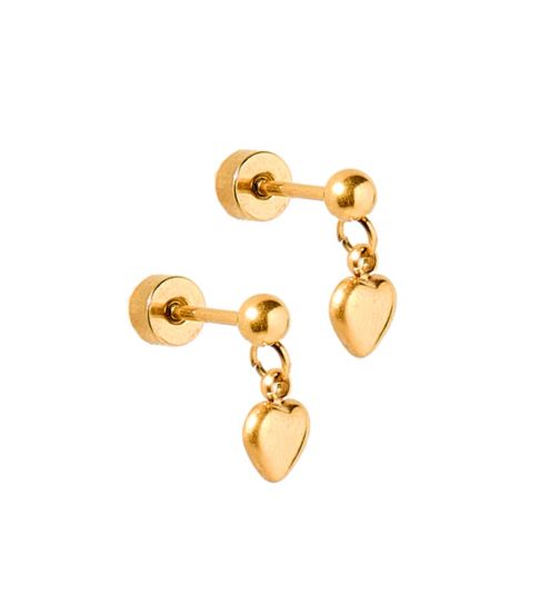 Linny Co. Screwback Stud Earrings - Millie Heart
