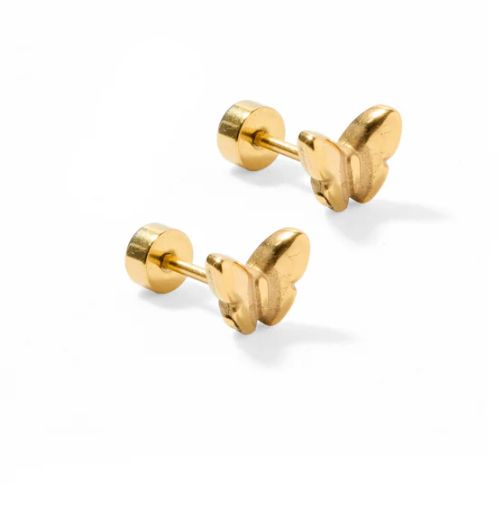 Linny Co Screwback Stud Earrings - Bella Butterfly