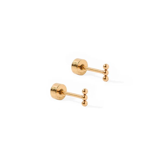 Linny Co Screwback Stud Earrings - Tally Gold