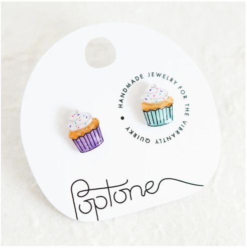 Poptone Cupcake Stud Earrings
