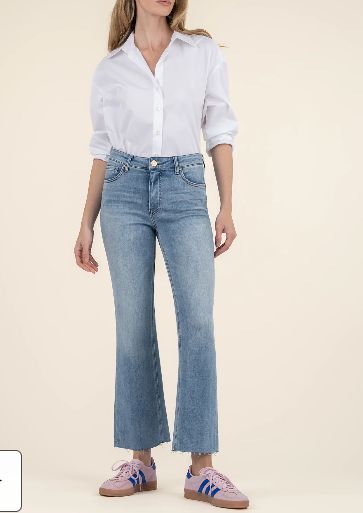 KUT from the Kloth Kelsey High Rise Ankle Flare Honest W/Med Base Wash