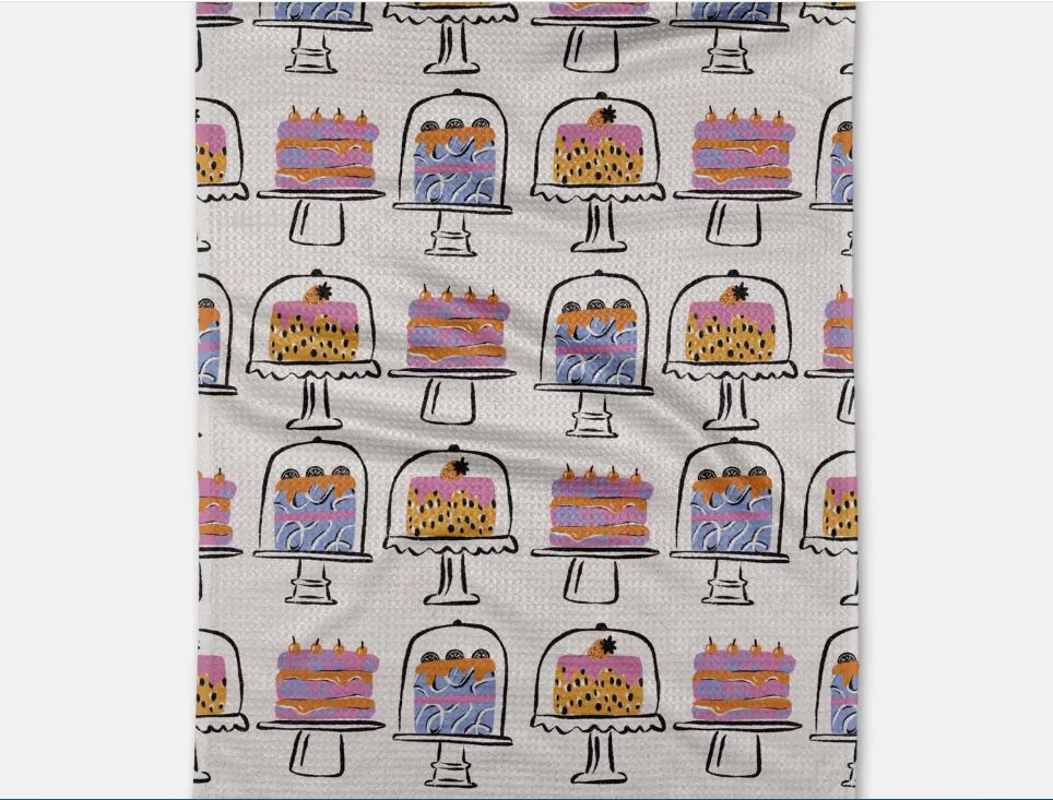 Geometry Cakes in the Window Tea Towel