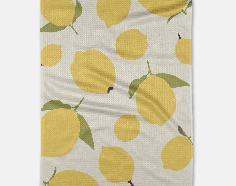 Geometry Sunny Lemons Tea Towel