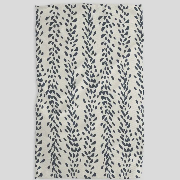 Geometry Reeds Printed Midnight Tea Towel