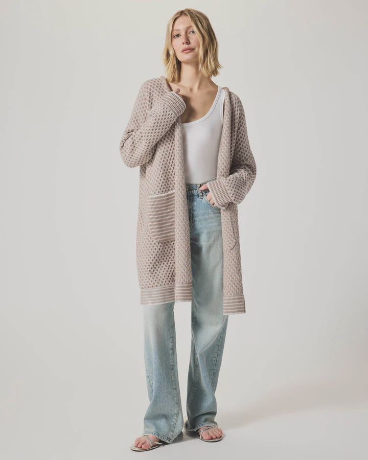 Splendid Davina Sweater Cardigan (Fawn/White)