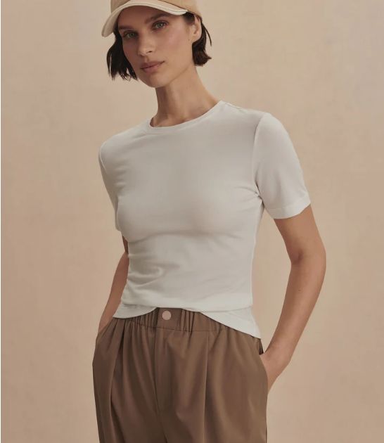 Varley Regina Fitted Tee White