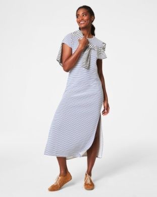 Spanx Airessentials Striped Maxi T-shirt Dress (mini Shutter)