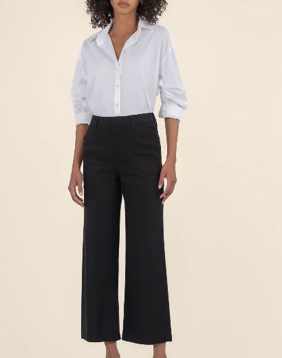 KUT from the Kloth Topaz Linen Wide Leg Black