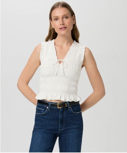 PAIGE Devi Top White