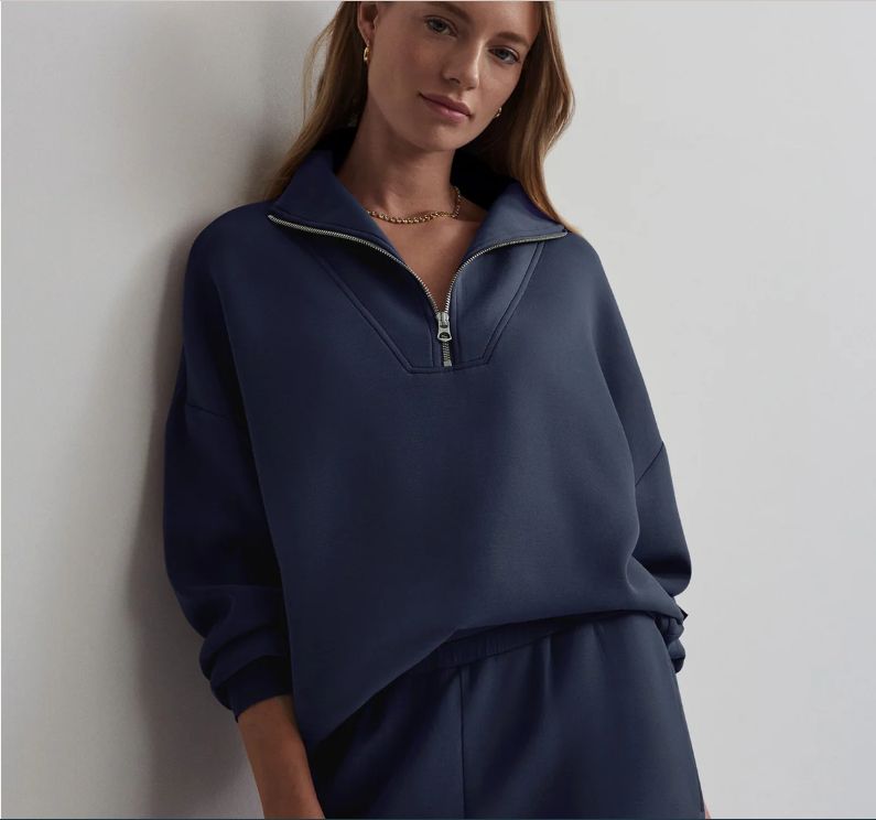 Varley Hawley Half Zip Sweat Blue Nights