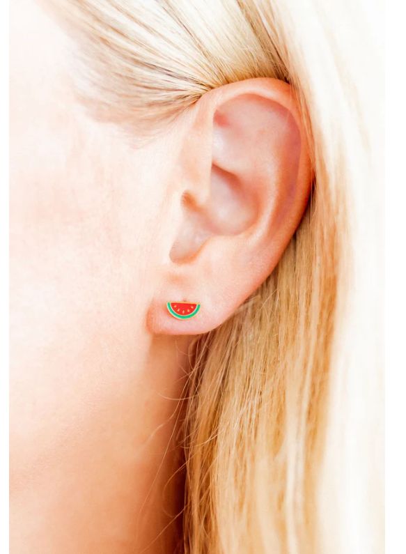 Linny Screwback Stud Earrings - Watermelon