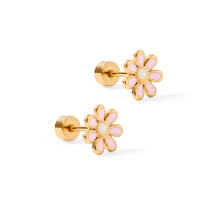 Linny Screwback Stud Earrings - Elsie Pink