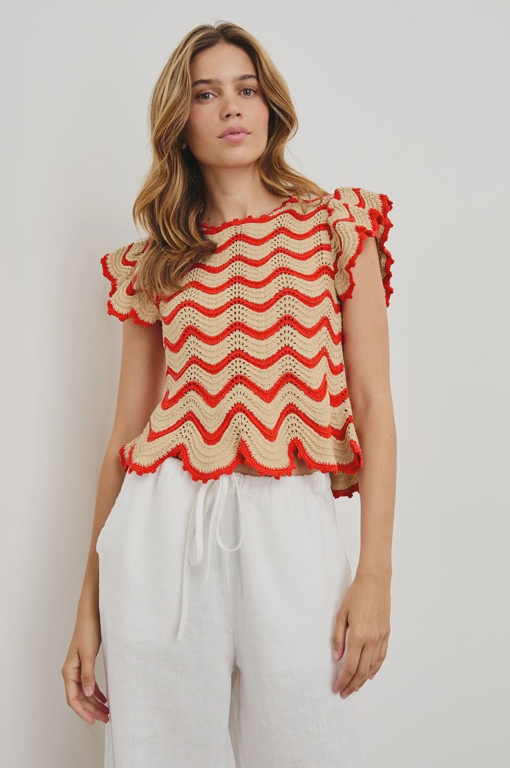 Rails Coen top Cherry Oat Stripe