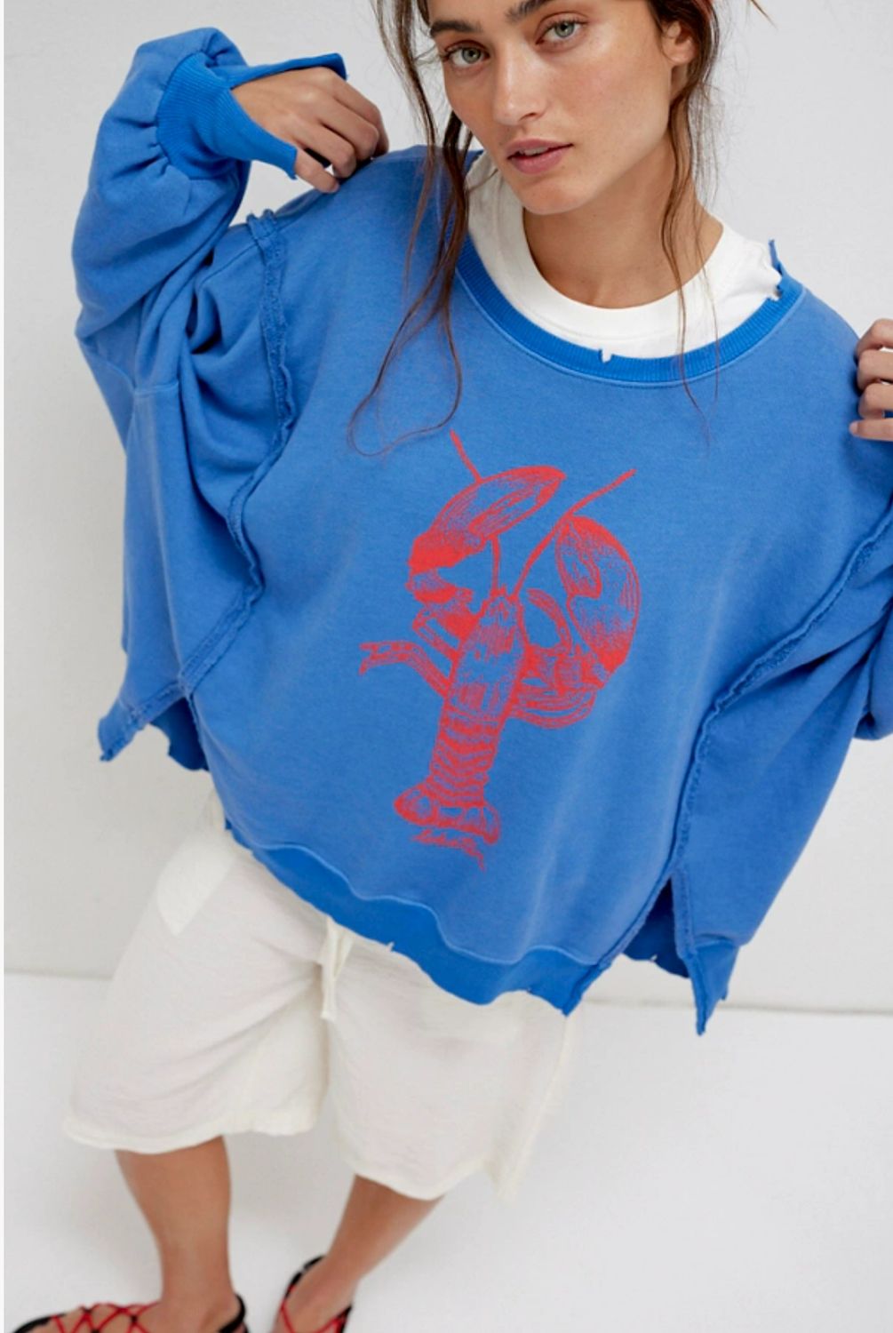 We The Free Graphic Camden Pullover- Lobster Combo