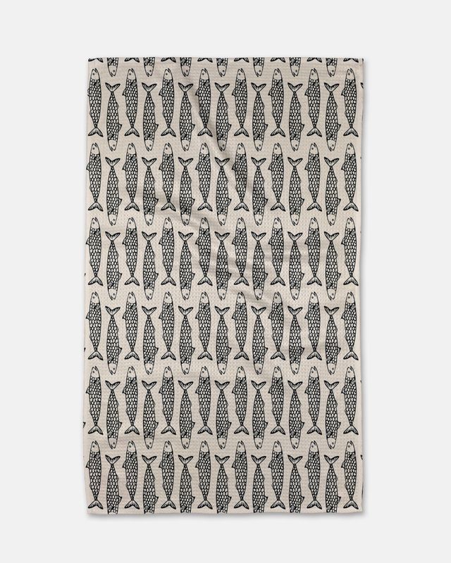 Geometry Fish Friends Tea Towel