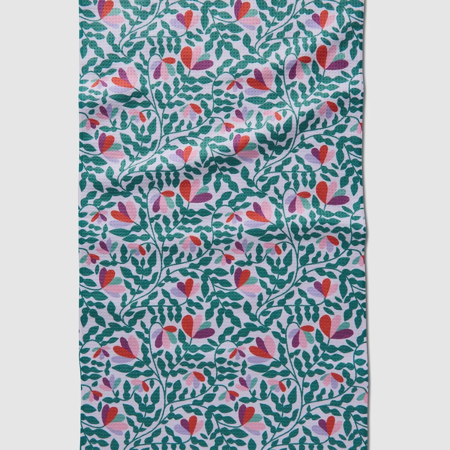 Geometry Spring Wavy Leaves Tea Towel