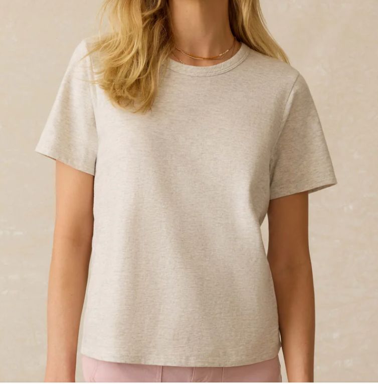Faherty Brand Sunwashed Regenerative Cotton Tee Island Dune Heather