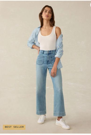 Faherty Brand Stretch Terry Patch Pocket Ankle Pant Eastern Shore Wash