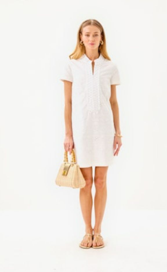 Lilly Pulitzer Mamie Dress (Resort White Out To Sea Eyelet)