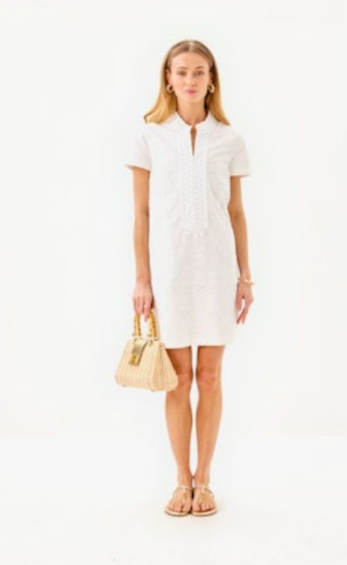 Lilly Pulitzer Mamie Dress (Resort White Out To Sea Eyelet)