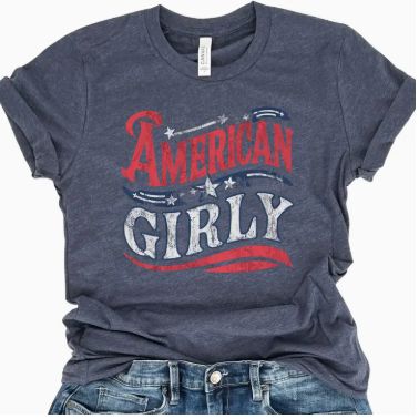 American Girly 4th of July Graphic T-Shirt