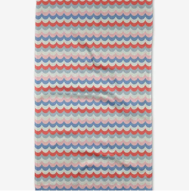 Geometry Scallop Stripes Tea Towel