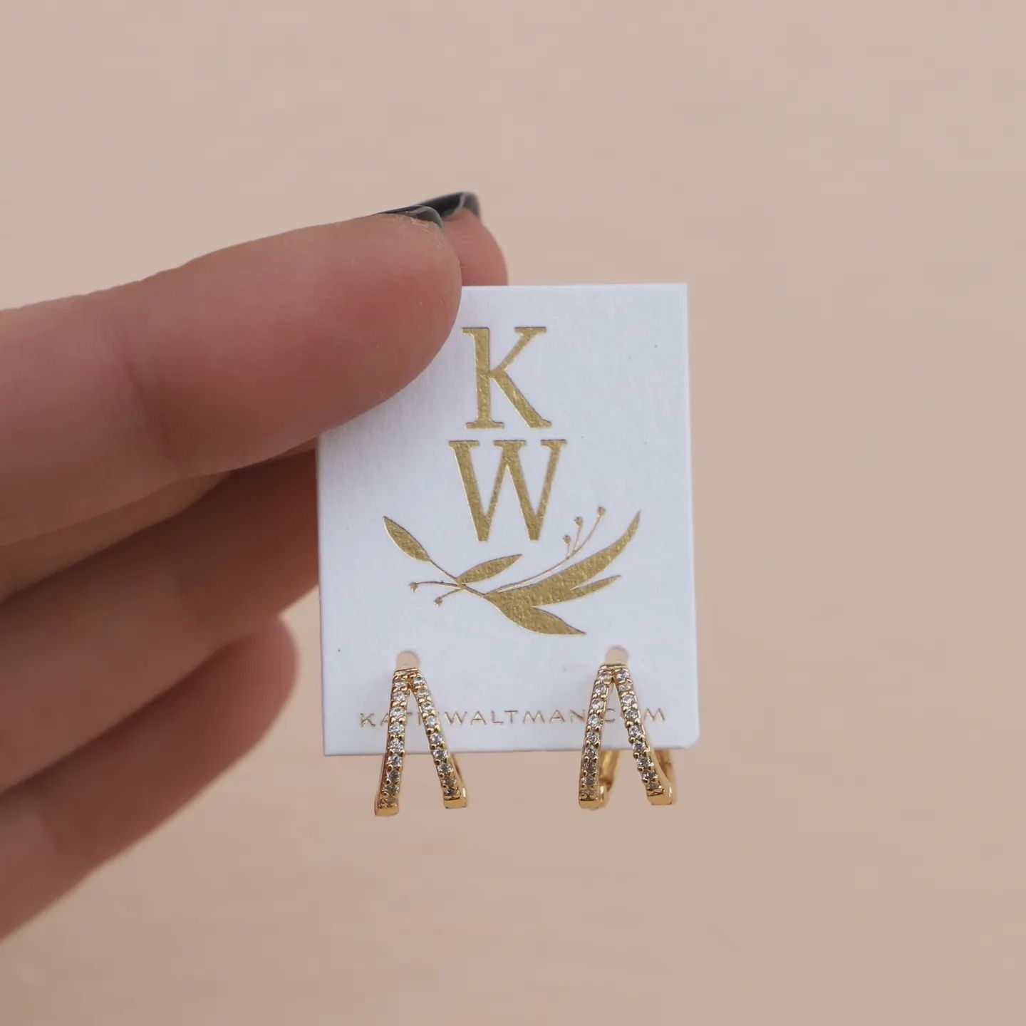 Katie Waltman Double Cz Huggie Hoops