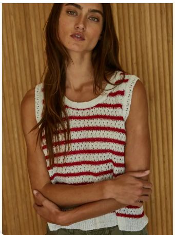 By Together Striped Sleeveless Sweater