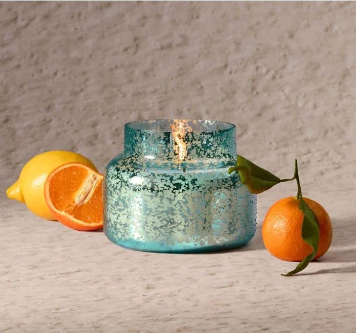 Capri Blue VOLCANO AQUA OPALINE SINGATURE JAR, 19 oz