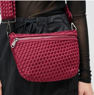 Sol and Selene Ethereal - Woven Neoprene Crossbody Bag (Wine)
