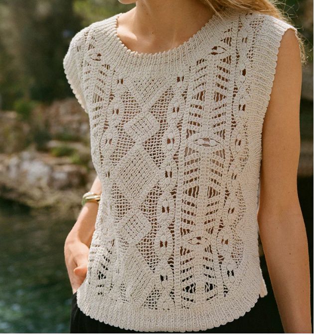 Z Supply Baroque Crochet Sweater Top (Crystal)