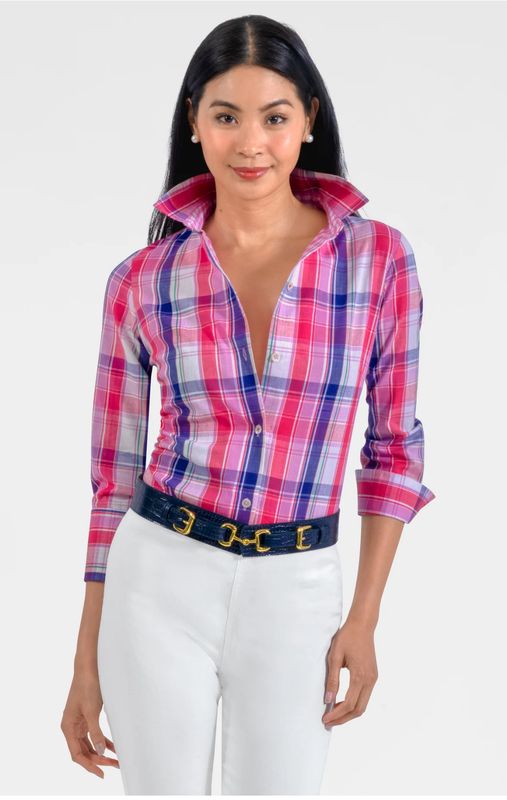 Gretchen Scott Picnic Time Boyfriend Shirt (Navy/Red)