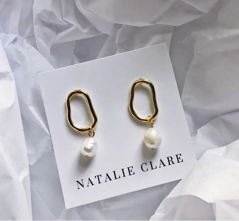 Natalie Claire Abstract Pearl Earrings