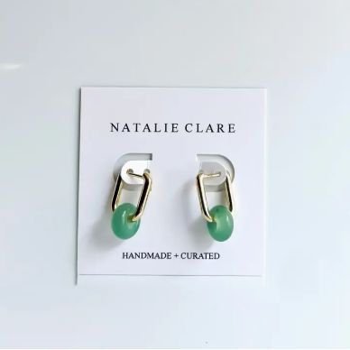 Natalie Claire Green Aventurine Earrings