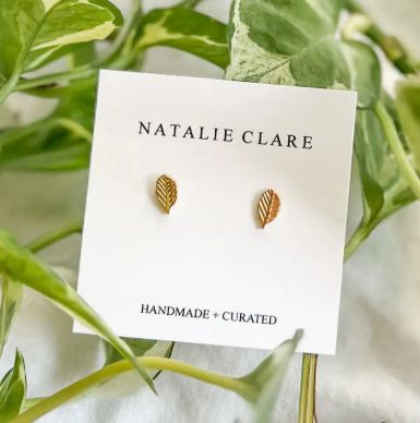 Natalie Claire Little Leaf Stud Earrings