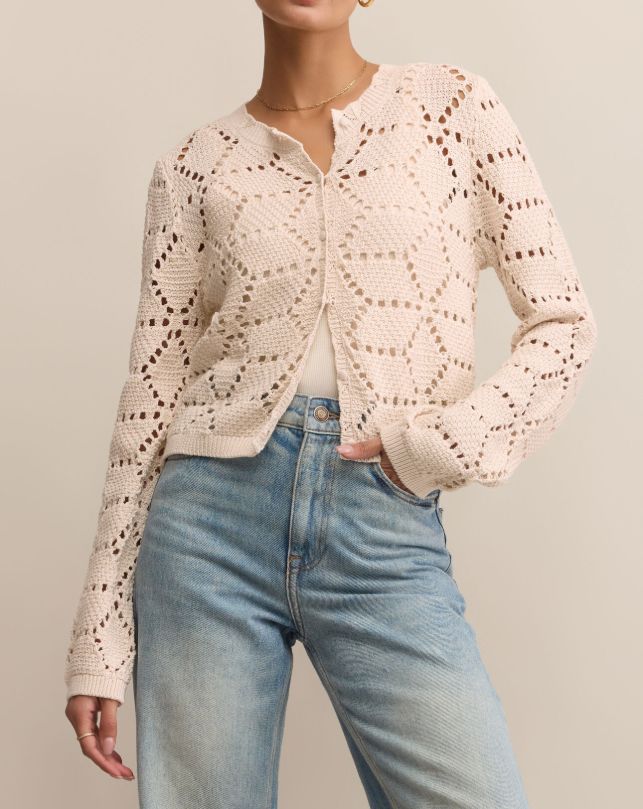 Z Supply Rosalyn Sweater Cardigan (Crystal)