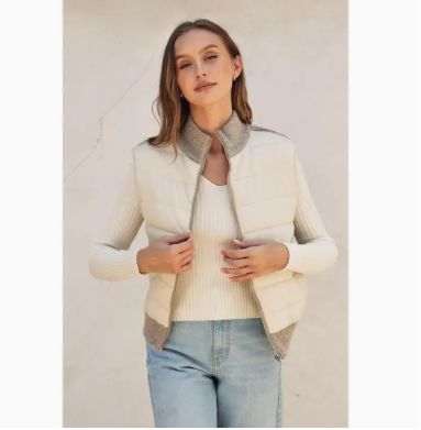 Sherpa and Puff Contrast Vest