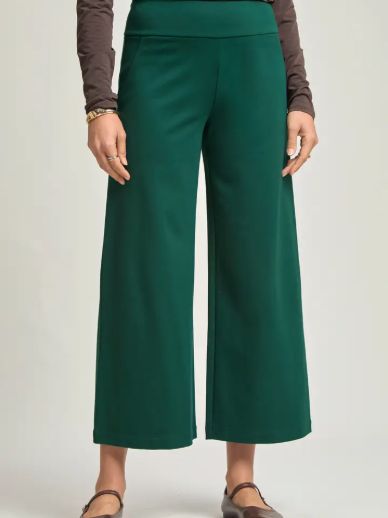 Magic Wide Leg Cropped Pants (Hunter Green)