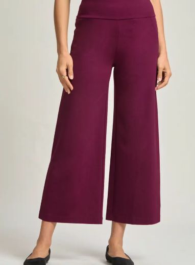 Magic Wide Leg Cropped Pants (Wine)