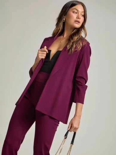 Magic 3/4 Sleeve Blazer (Wine)