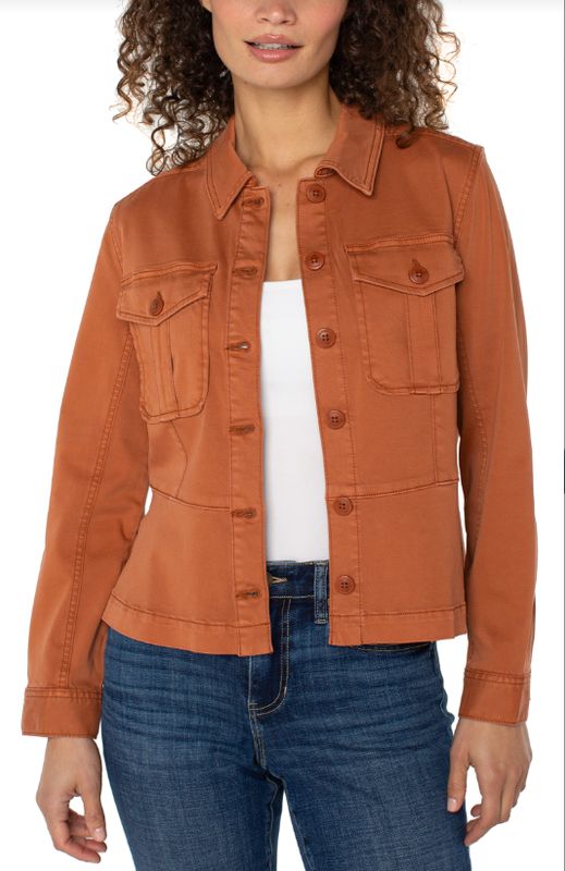 Liverpool Peplum Hem Trucker Jacket (Ginger Spice)